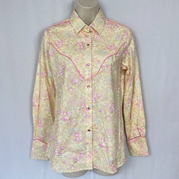 Floral Button Down Shirt - Yellow and Pink - Picture 1 of 15